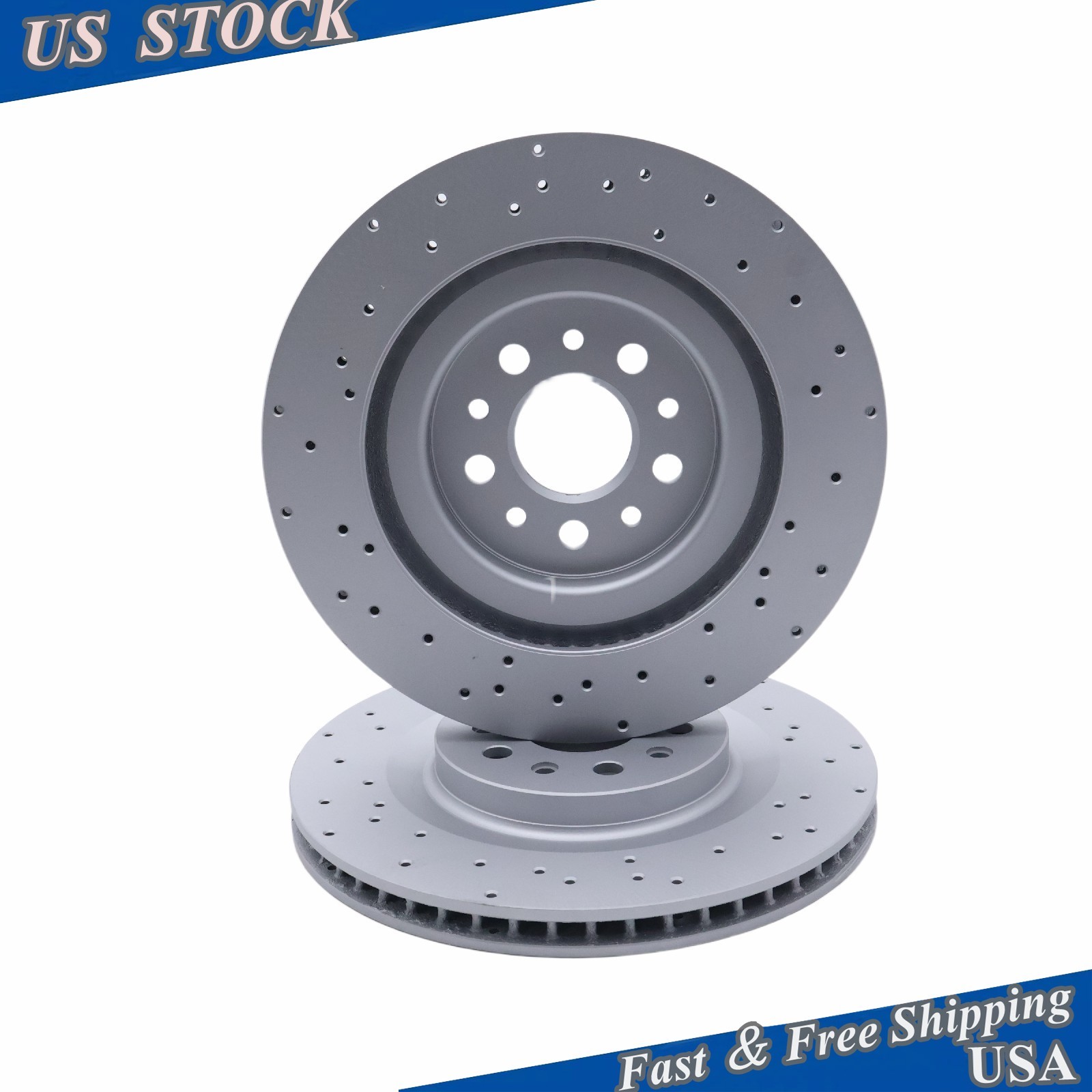 2X Rear 2PC Performance Rotors 670035019 For Maserati Ghibli Quattroporte 17-21