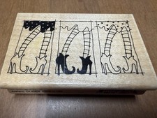 Stampendous Rubber Stamp M164 WITCH SHOES STRIPES SOCKS DRESS Halloween 2006