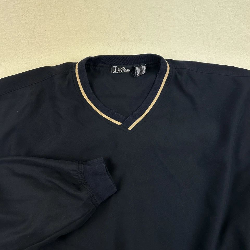 Chaqueta Pullover PGA Tour Para Hombres XL Azul Marino Cuello en V Cortavientos Ligera Foto 2 de 4