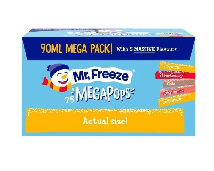 Mr Freeze Ice Pops - Assorted Flavours -  pops 75 x 90ml