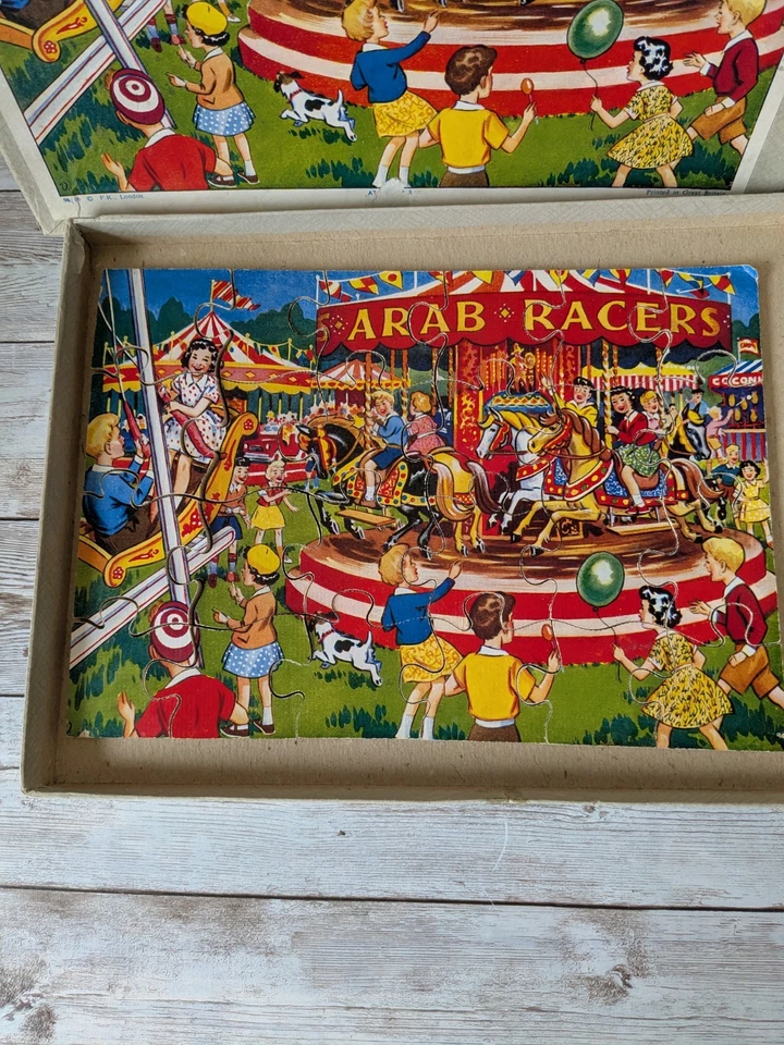 2 Vintage Victory Wood Jigsaw Puzzle England Complete Seaside Fun At The Fair - Image 3 of 4