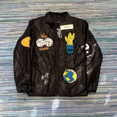 Reason Quilted Jacket with Patchwork Embroidery Size Medium