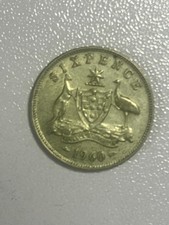 1960 Australia Silver 6 Pence Coin-KM# 58