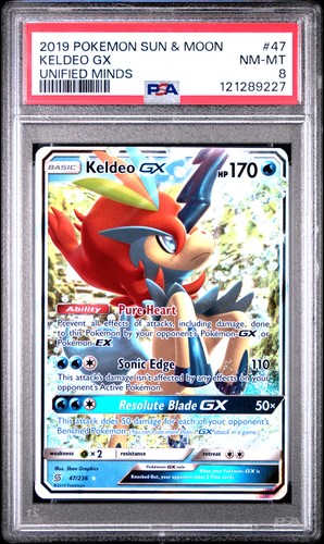 Keldeo-GX graded PSA 8 for sale on eBay