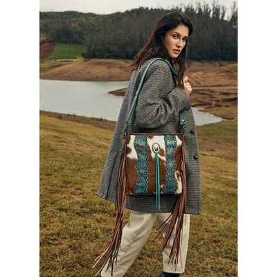 Myra Dendrite Leather & Hairon Bag SKU: S-4395 Brand New with Tags