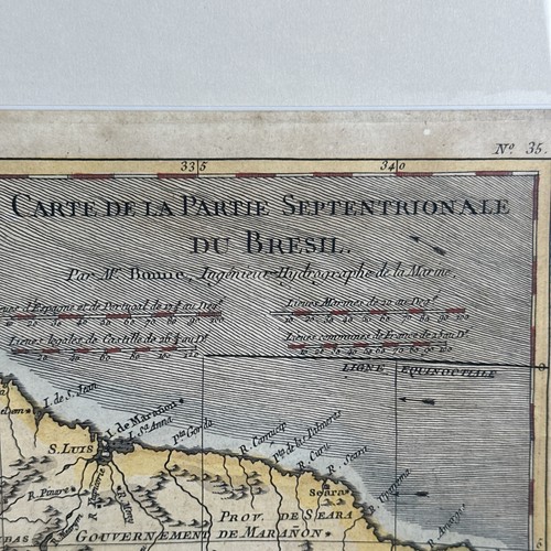 1780 Raynal and Bonne Map of Northern Brazil Print With Color Framed - Picture 4 of 12