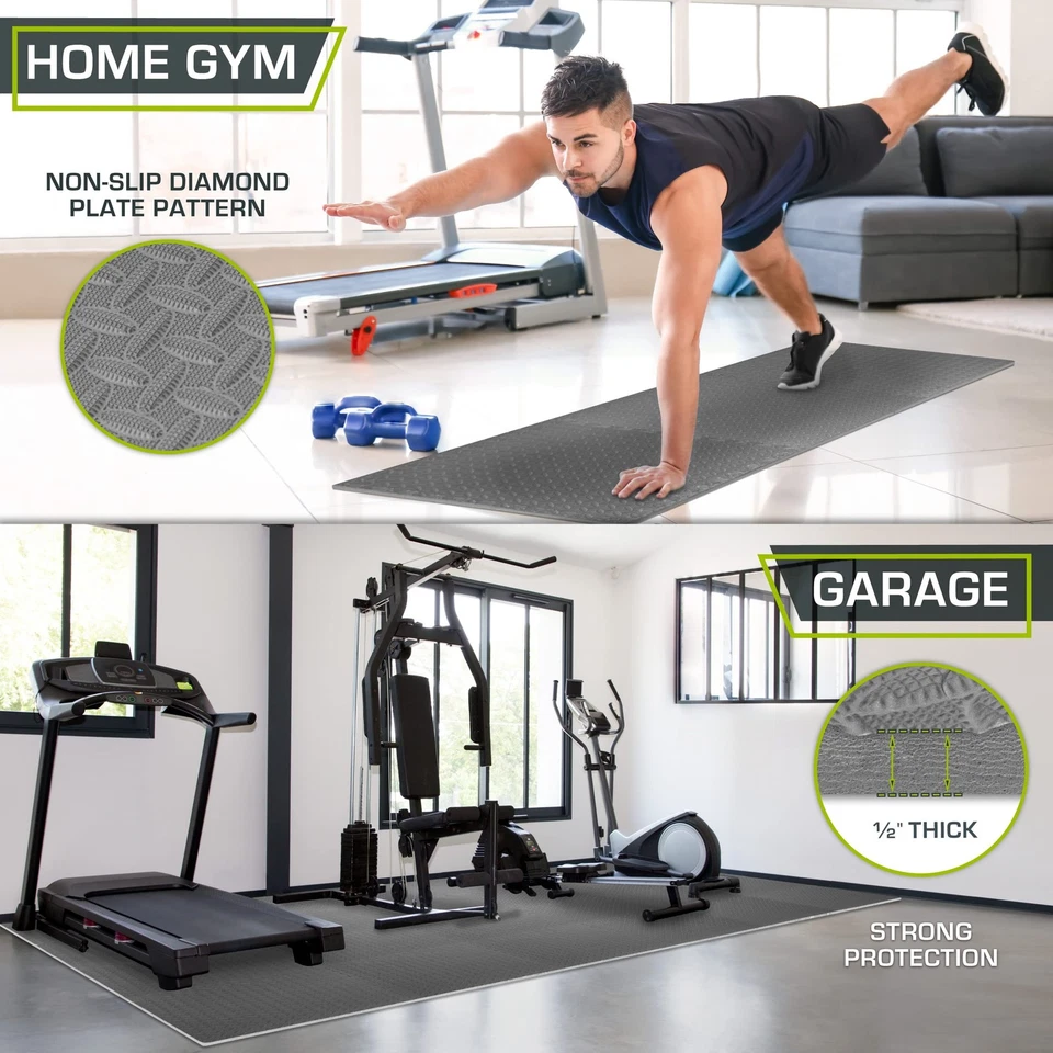 Puzzle Estera de Ejercicio 1/2 pulgada, Azulejos de Espuma EVA Entrelazados para Gimnasio en Casa, Estera... Foto 4 de 4