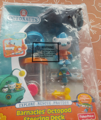 Octonauts Barnacles Octopod Steering Deck Set Helmet Stingray Dashy Figure  (2)