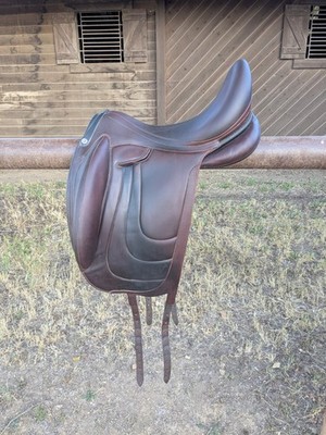 17.5'' DEVOUCOUX HARMONIE ( DK. BROWN) monoflap dressage  saddle