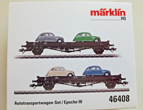 Märklin 46408 Autotransportwagen Set Sncf mit Beladung Citroen 2CV | Zustand: Neu