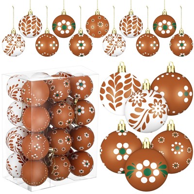 24 Pcs 2.36 Inch Mexican Christmas Ball Ornaments Platos De Barro Mexicanos B...
