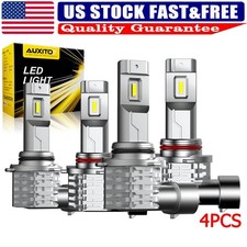 9005 9006 LED Headlights Kit Combo Bulbs 6500K High Low Beam Super White Bright
