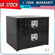 Black 24"×18"×20" Underbody Truck Storage Tool Box w/Lock