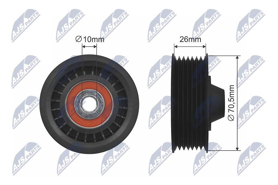 Fits NTY RNK-RE-018 PULLEY IDLER V-BELT