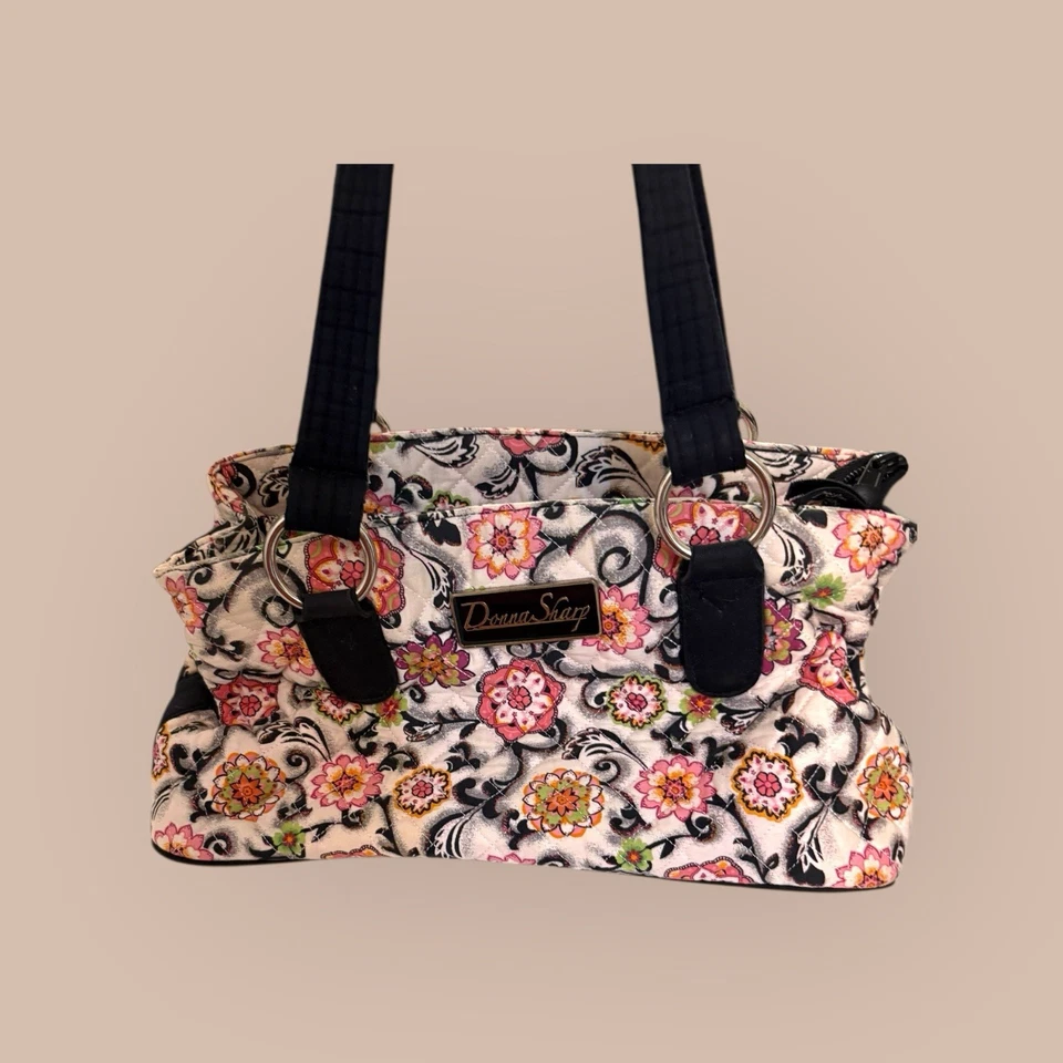 Bolsa tote Donna Sharp 2 alças estampa floral 13,5 X 7,5" - Imagem 4 de 4