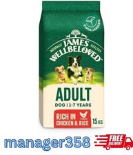 15kg 7+ Years Senior Dry Dog Food Rich in Chicken & Rice Brand new best fast uk 4.13 per kilo