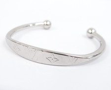 LOUIS VUITTON Open Bangle Bracelet M64839 Silver Tone Size M Italy 58220405700 2