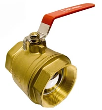 4" Brass Ball Valve - Full Port 600WOG, w/Red Handle
