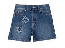 14 Size - 26" Waist Girls Denim Flower Cotton Blend Shorts 5032