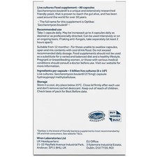 Image of Optibac Probiotics Saccharomyces Boulardii 80 capsules - 4 Pack