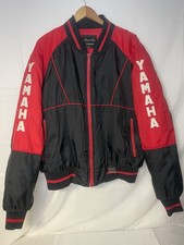 Vintage 90s Yamaha Motorcycles Black & Red Bomber Jacket Size XXL