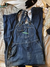 Key Imperial Bib Overalls Men's Blue Denim Workwear Farmer measurements in photo