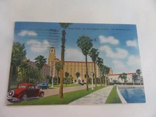 1940 Linen Postcard Of Vinoy Hotel & Vintage Cars Beach Drive St. Petersburg, FL