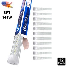 12Pack 8Foot Integrated LED shop Light Bulbs 144W 6500K Barn Ceiling Led Fixture