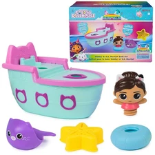 Gabbyâ€™s Dollhouse: Gabby & SS Mercat Bath Set, Floating Toddler Bath Toys wit