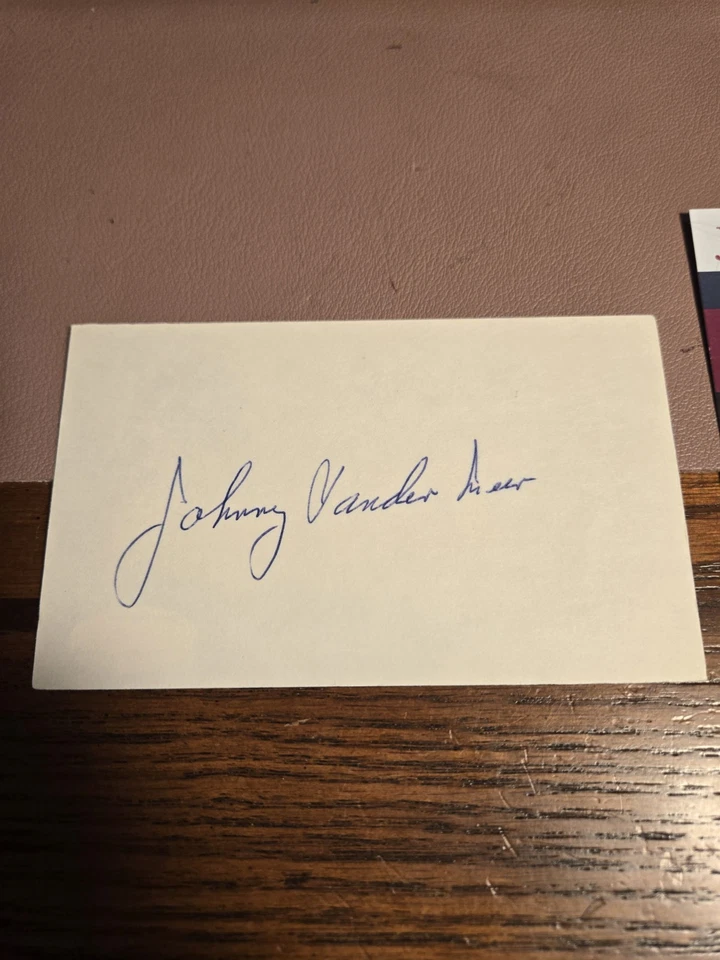 Johnny Vander Meer Signed Autographed 3x5 Index Card JSA COA Reds No-Hitter - Image 2 of 3
