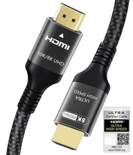 Certified 10K 8K HDMI 2.1 Cable - 10 FT Ultra High Speed, 48Gbps Transfer Rate