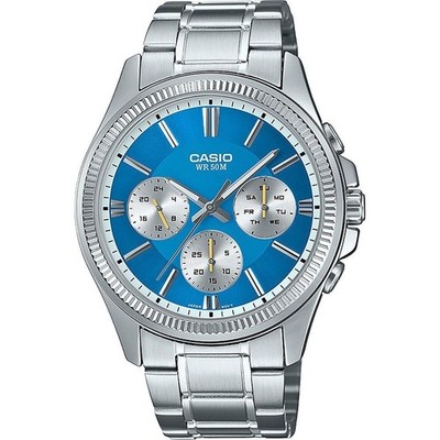 Casio MTP-1375PD-2A2VEF Herren Quarzuhr blaues Zifferblatt Edelstahl - neu mit ''