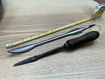 Two Vintage Hollow Ground Curved Engineer s Bearing Scrapers