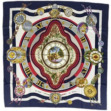 HERMES Carre 90 parmi les fleurs je compte les heures Time spent among flowers S