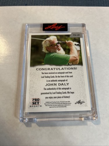 2022 Leaf Pro Set John Daly 6/15 Light Blue Auto Autograph Rare - Picture 4 of 4