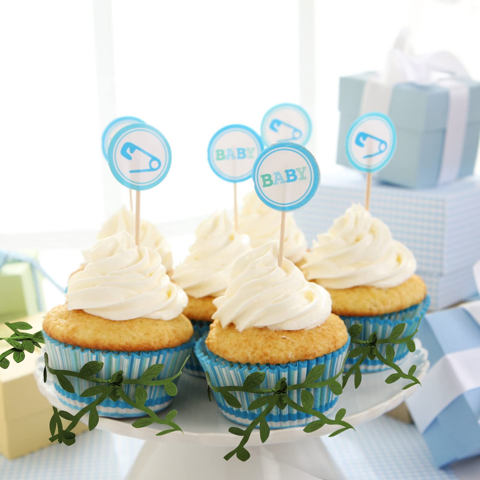 269ft Leaf Ribbon, Baby Shower Decorations Artificial Vines Leaf String Trim ...