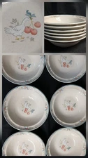 Vintage International Marmalade Geese Set of 6 Soup Cereal Rim Bowls Japan 6.75”