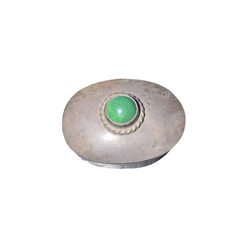 Vintage Malachite Silver Native American Jewelry Box