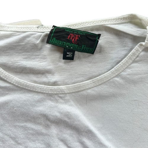 Vintage '80s Abercrombie & Fitch Tee Art Deco Lady Beach Applique M/L - Picture 5 of 5