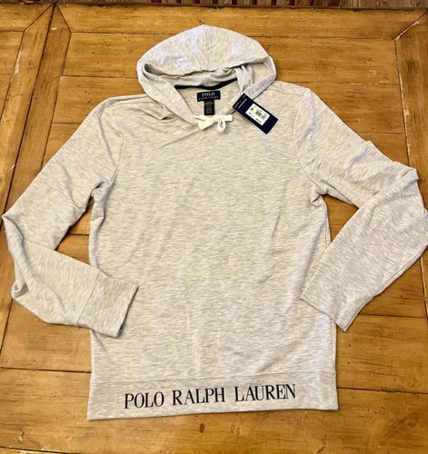 Polo Ralph Lauren LOGO Soft Cotton Sleep/Lounge Hoodie Long Sleeve Gray S Small