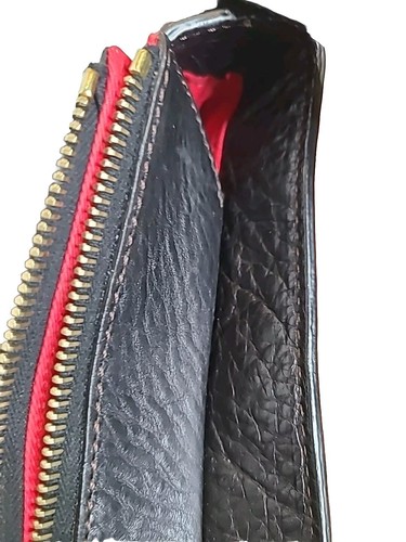 Borsa a tracolla Dooney & Bourke nera pelle ciottoli trapuntata fiorentina zip cuori  - Foto 9 di 22