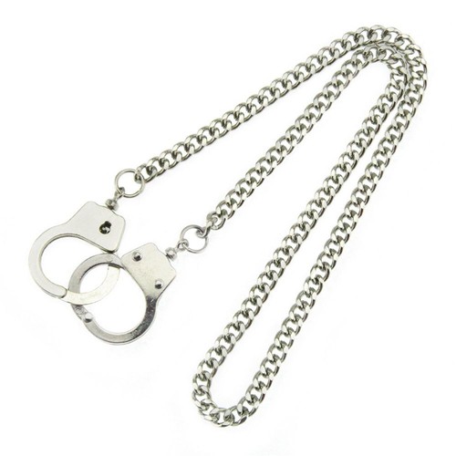 Herren Felsen Dunkle Gothic Punk-Halskette Halsband Handschellen Anhängerkette - Bild 3 von 11