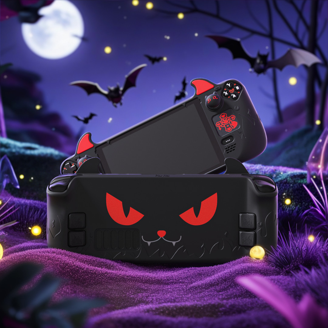 Protective CaseThumb Grip Caps Back Set Button for Steam Deck LCD & OLED Black