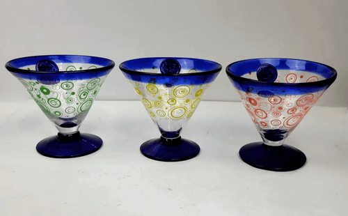 Kosta Boda Royal Caribbean Margarita Martini Glasses Circles 2009 GIL NY Choice - Picture 9 of 39