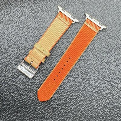 2356 Apple Watch エルメス　オレンジ　ジャンピング　ナイロン Apple Watch Hermes Nylon Band 38 40 41mm Orange Used Jumping