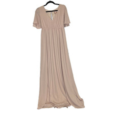 Show me Your MUMU Blush Pink Flowy Long Dress V-Neck Size Medium