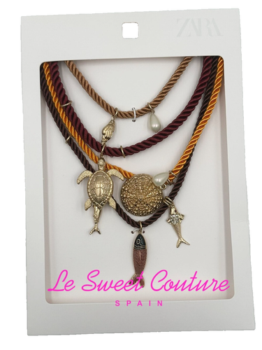 ZARA WOMAN NWT SS25 PACK OF 4 ROPE NECKLACES WITH NAUTICAL CHARMS 1856/087/330 - 第 1/3 張圖片