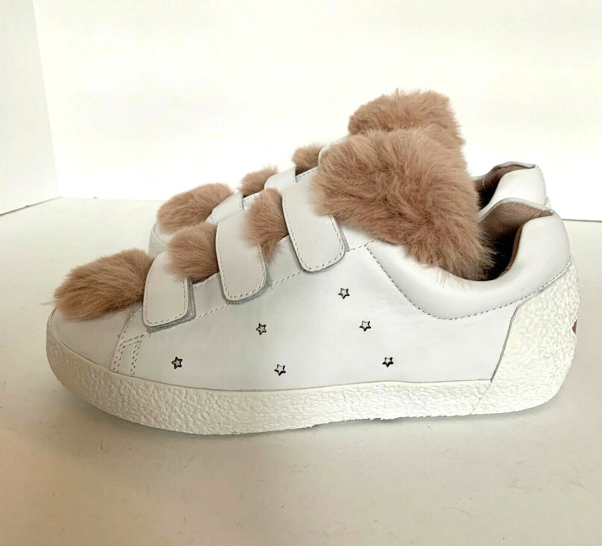 ASH Nitro Fur Trainers Sneaker NEW BOX $205 White Leather  display picture 3