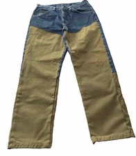 Vintage Wrangler Jeans Men 34x32 USA Rugged Wear Brush Guard Two Tone Workwear
