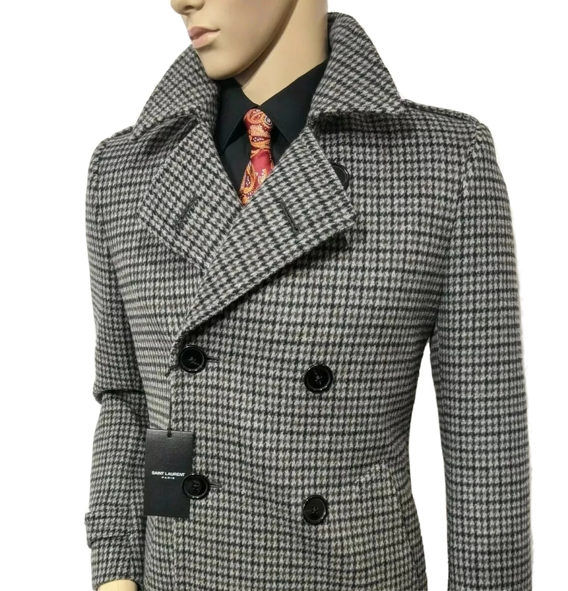 Saint laurent top houndstooth coat